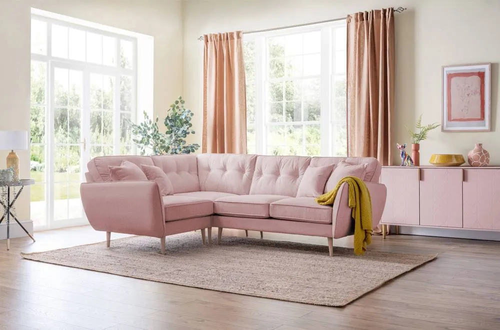 The Great Sofa Company Ailis 1 Corner 2 Faro Soft Pink in Dusty Pink