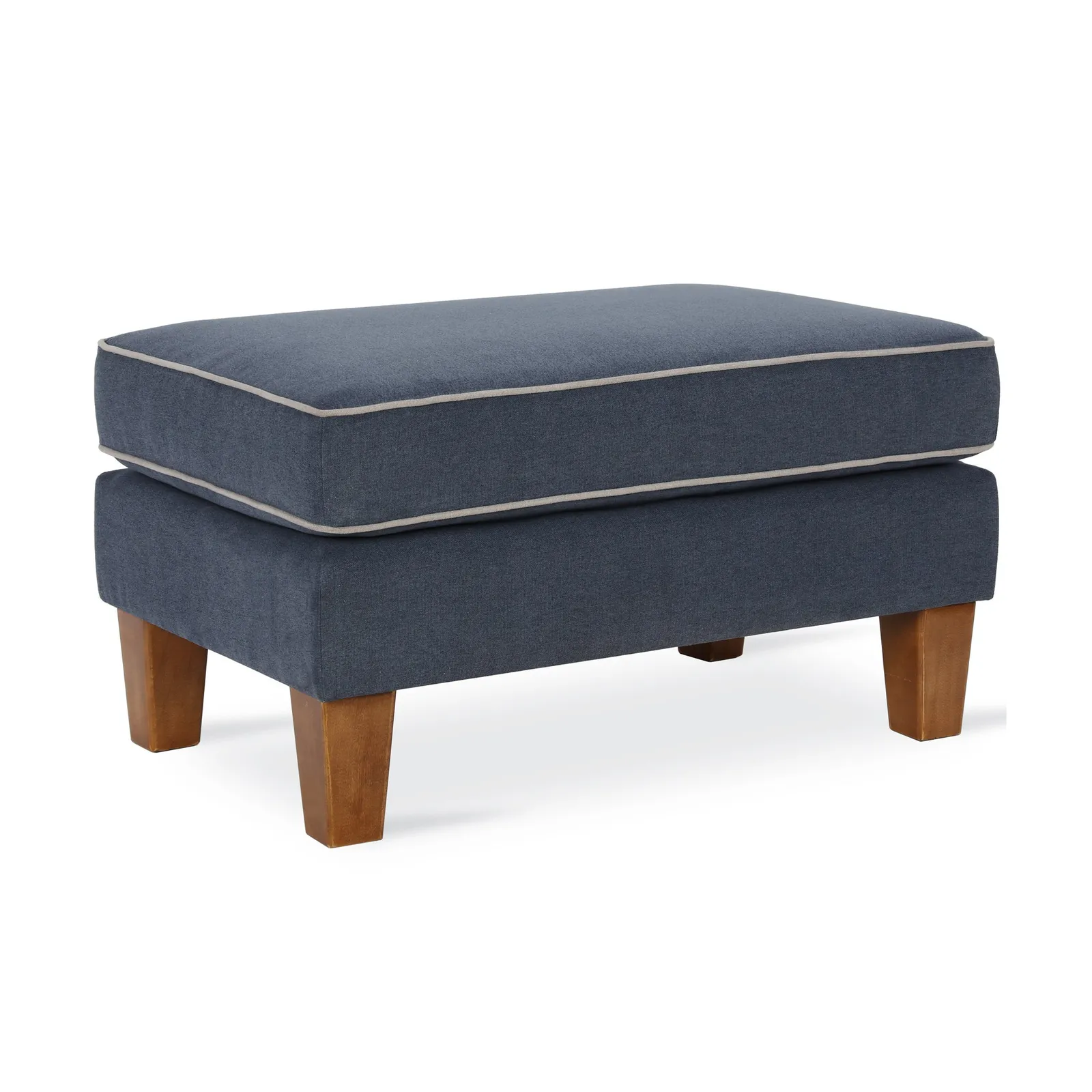 Bowen Chenille Ottoman Blue