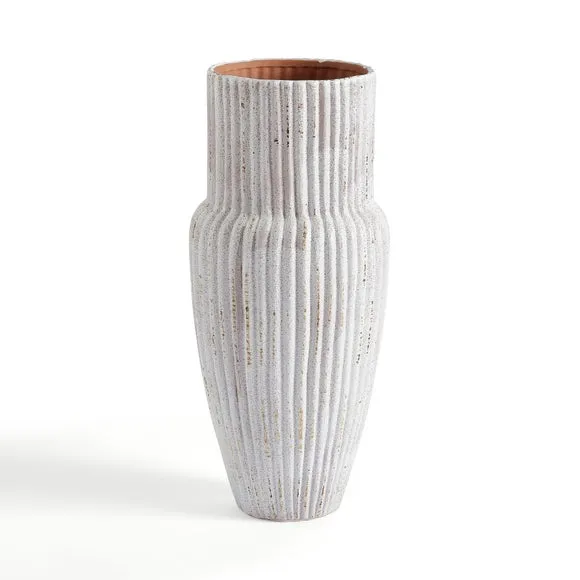 Ribbed Stone Vase 3