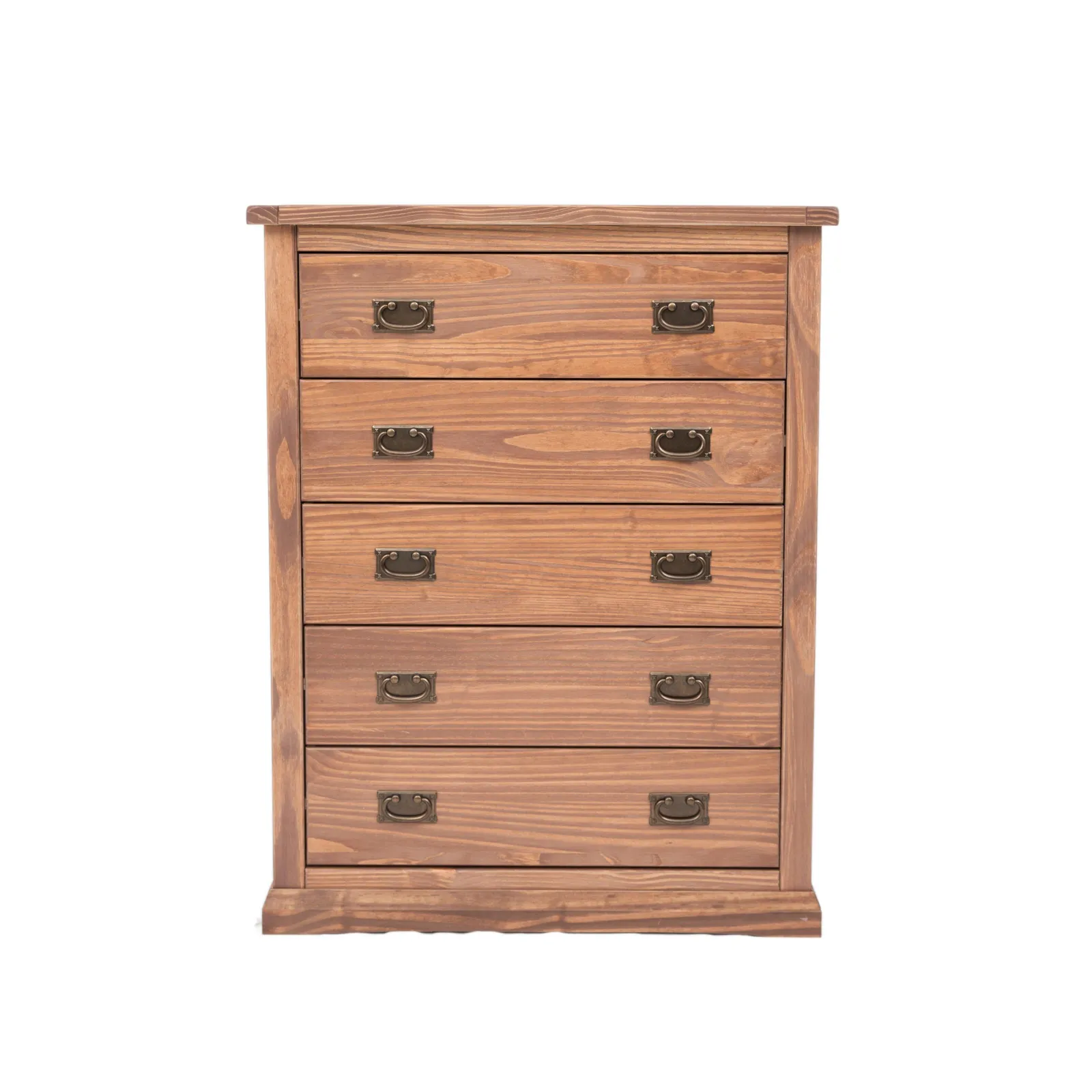 Cabinet Bits Tirolo 5 Drawer Chest of Drawers Bras Drop Handle in Brown