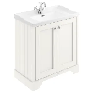 Bayswater Victrion Pointing White Traditional Freestanding Vanity Unit & White Recessed Basin - 800mm