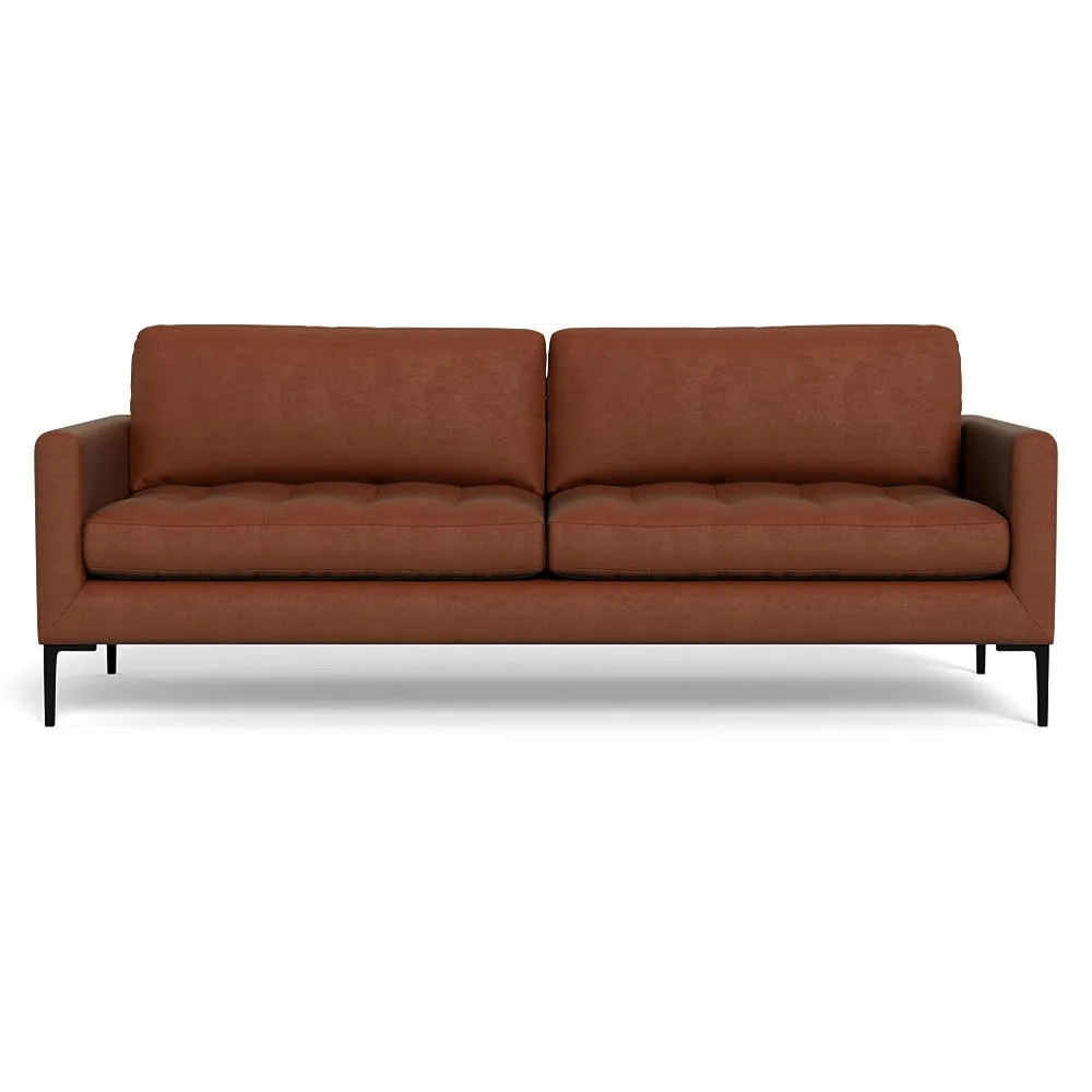 Heal's Eton 4 Seater Sofa Smart Luxe Velvet Tawny Black Feet 1