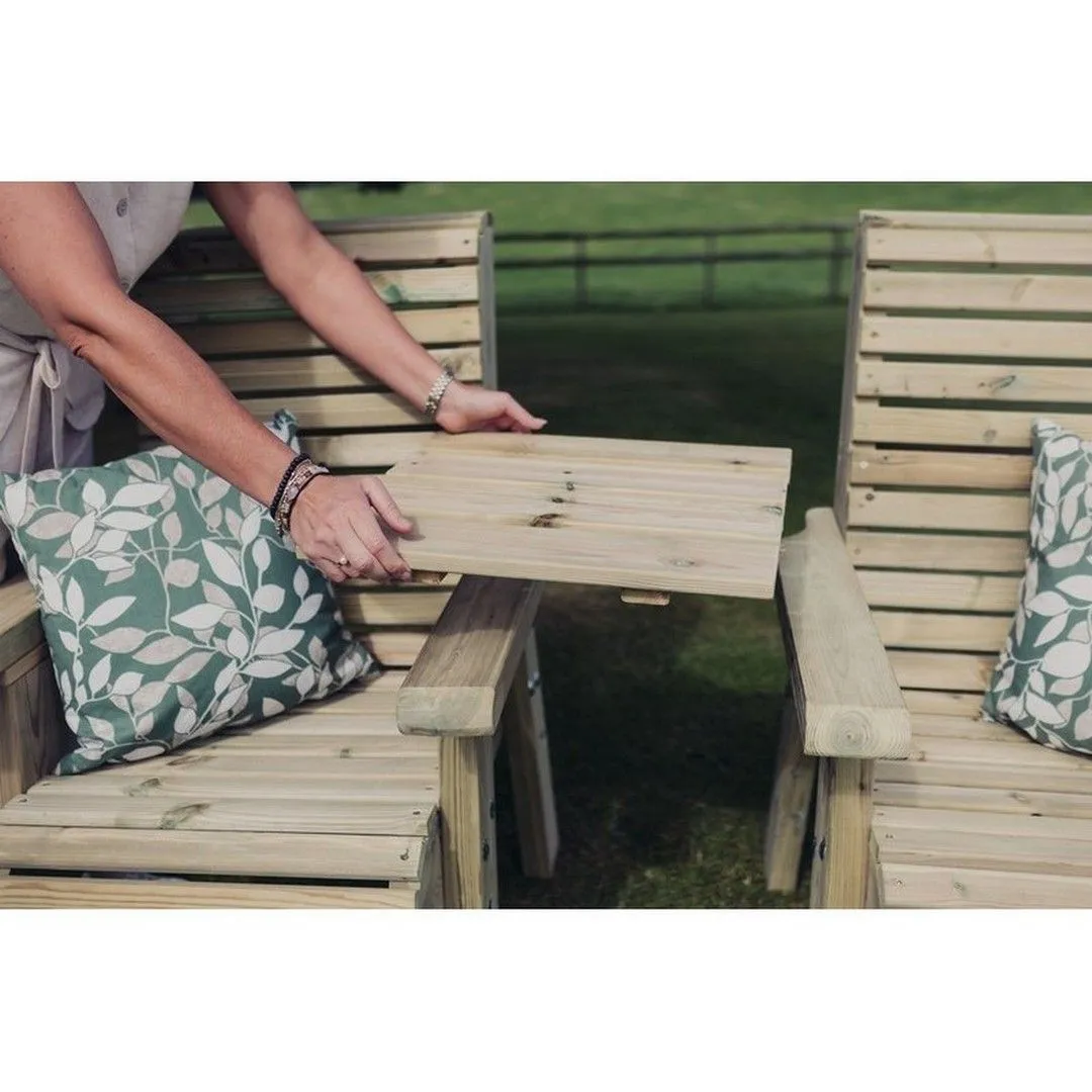 Churnet Valley Garden Furniture Ltd Straight Tray For Connecting Companion Set - Timber - NB Tray only in Brown