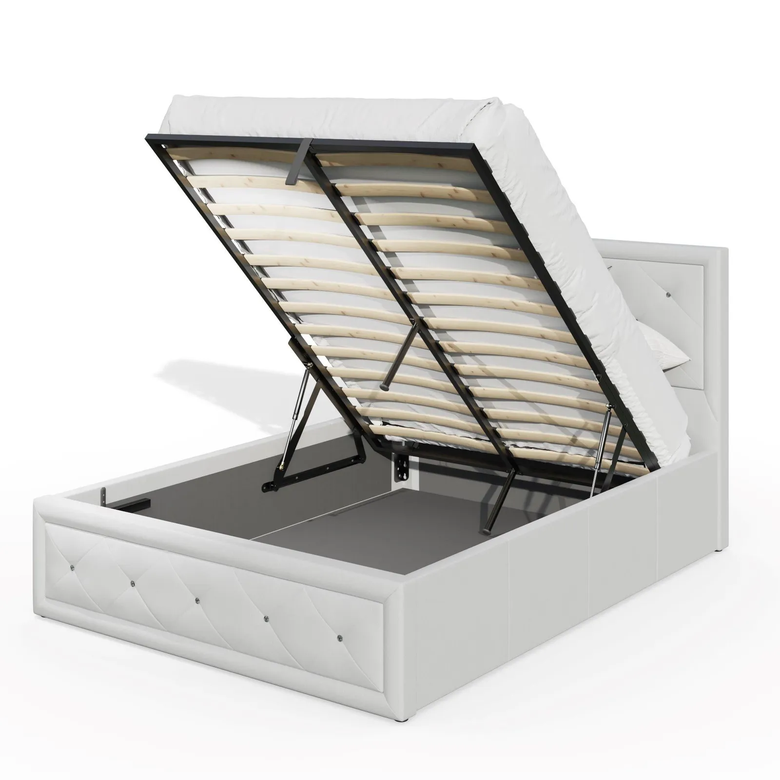 GFW Hollywood Ottoman Storage Bed in White 3