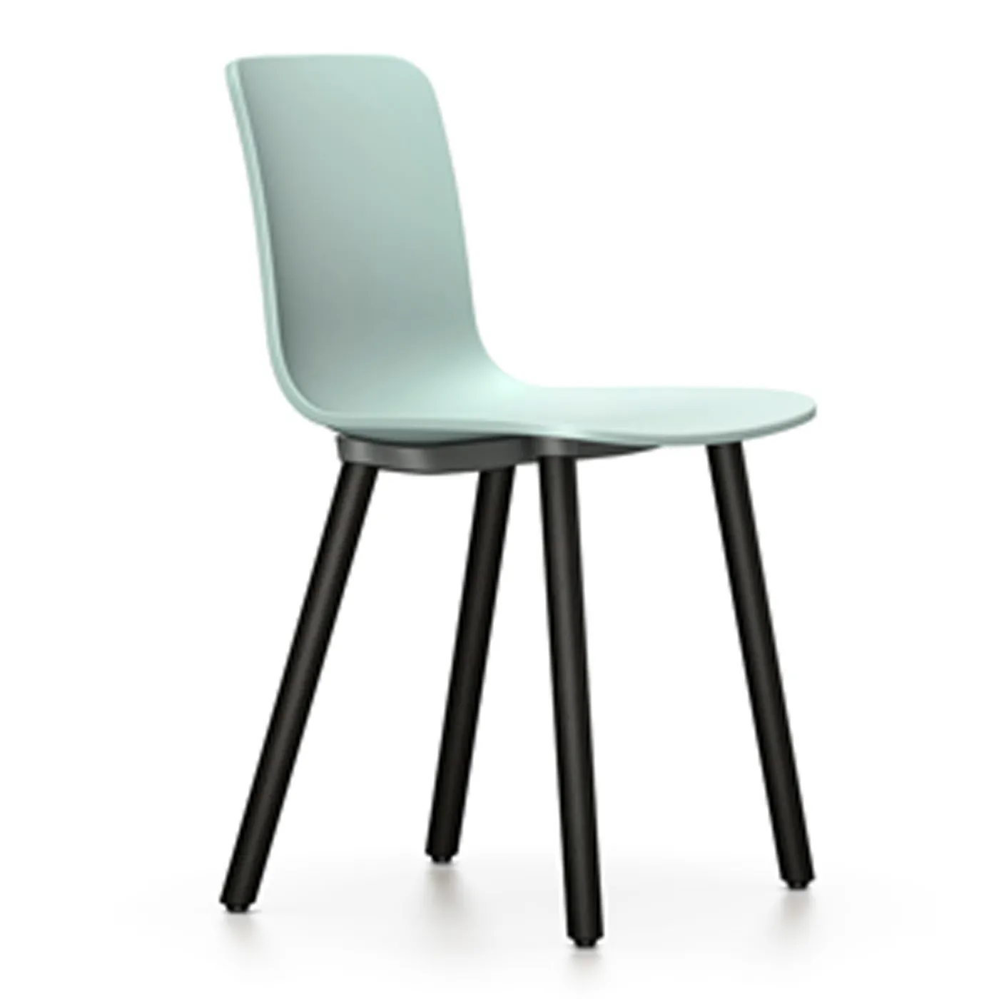 Vitra HAL RE Wood Chair 23 Ice Grey Dark Oak Legs 1