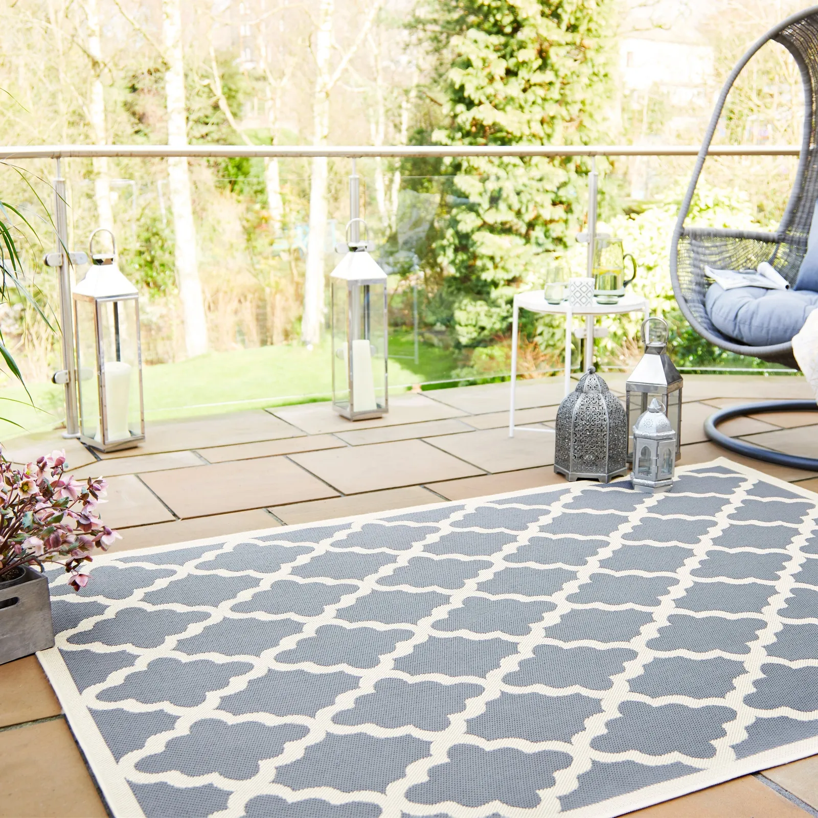Padua Geometric Indoor Outdoor Rug Padua Anthracite