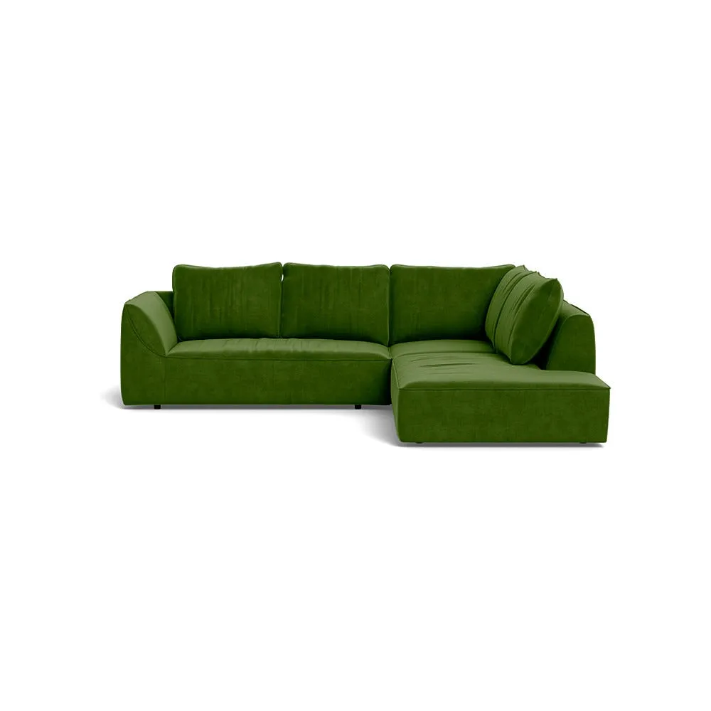 Heal's Morven Right Hand Facing Large Corner Sofa Smart Luxe Velvet Grass 1