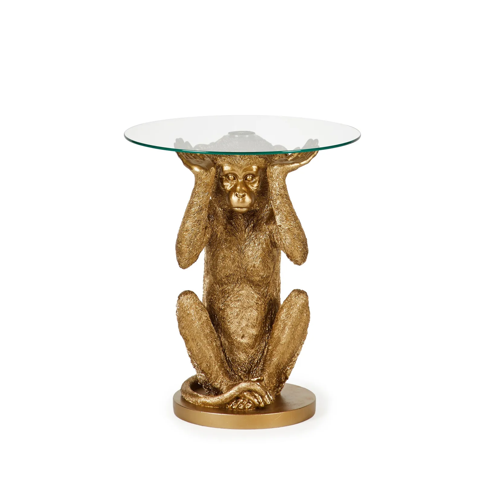 Monkey Side Table Gold and Clear