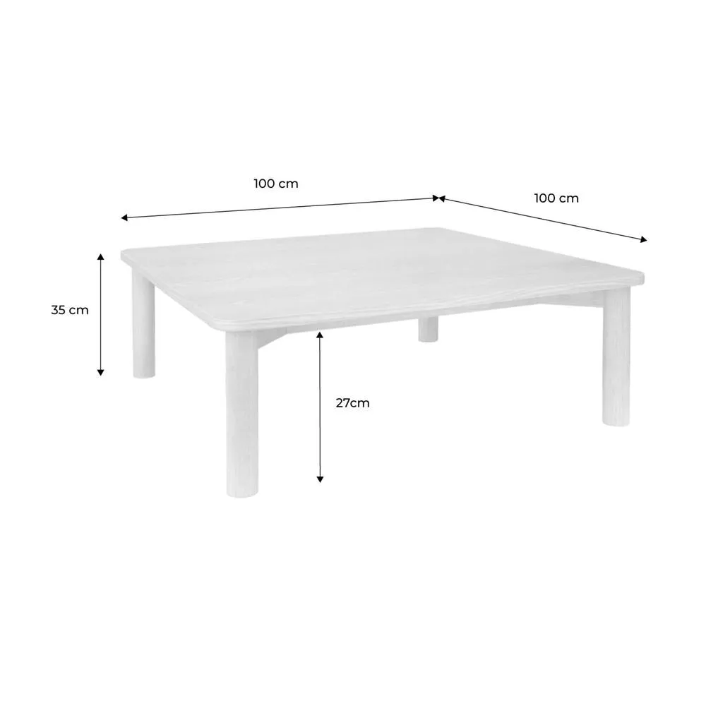 sweeek Square coffee table in hevea wood oak veneer in Brown 6