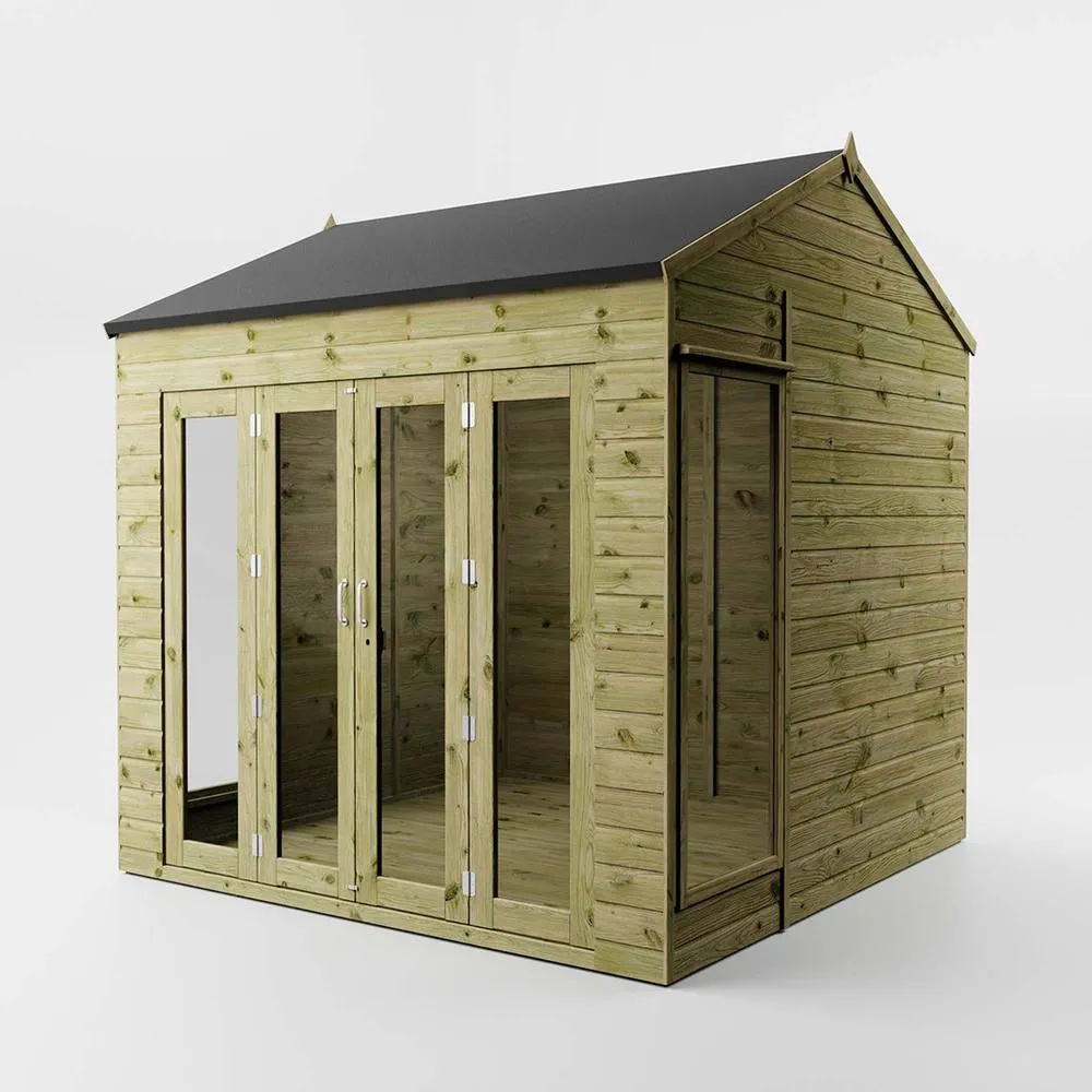 Mercia 8 x 8 Feet Vermont Summerhouse - L248.9 x W241.4 x H260.4 cm - Brown