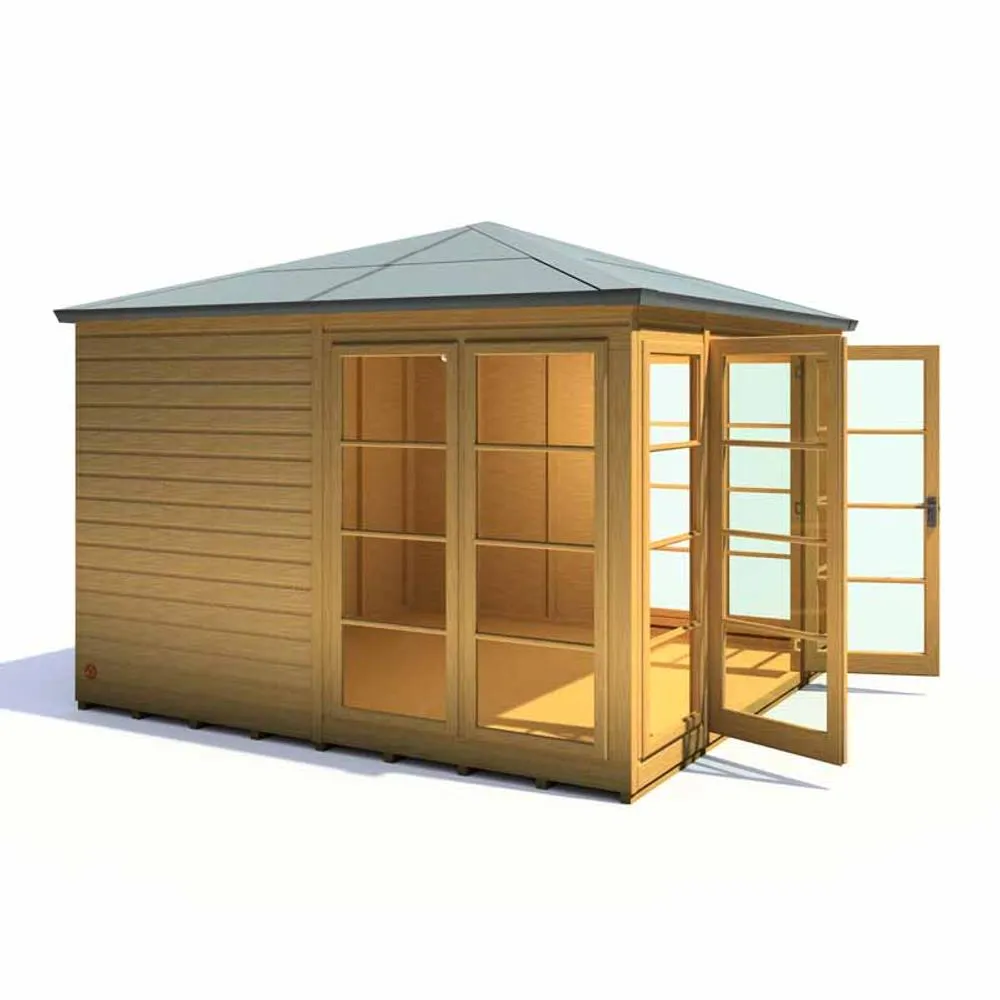 Shires Palatina 10 x 10 Feet Summerhouse - L316.9 x W316.9 x H249.4 cm in Light Brown 5
