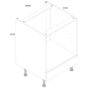 Wickes Orlando Gloss Stone Shaker Built Under Oven Unit - 600mm 2