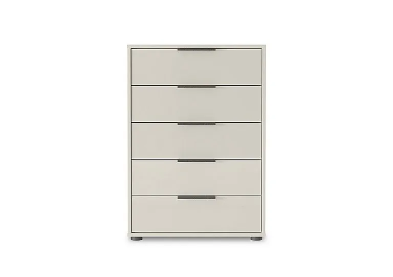 Instinct 60cm 5 Drawer Glass Chest - Champagne - Bedroom Furniture - In Time for Christmas