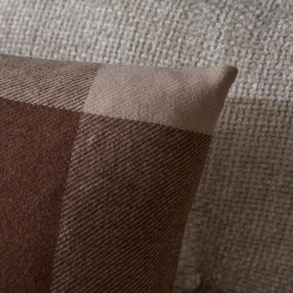 Deddington Check Wool Square Cushion 2