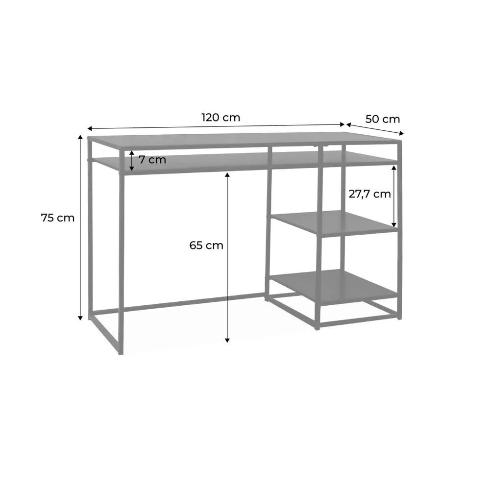 sweeek 2-shelf Desk In Black Metal 5