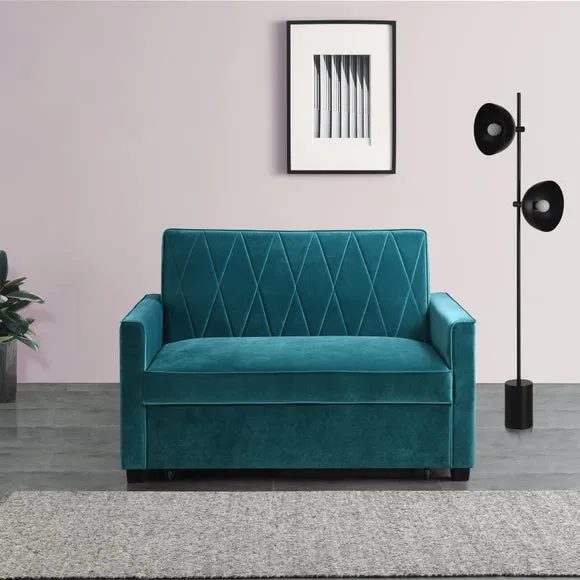 Serena Velvet 2 Seater Small Double Sofa Bed 2