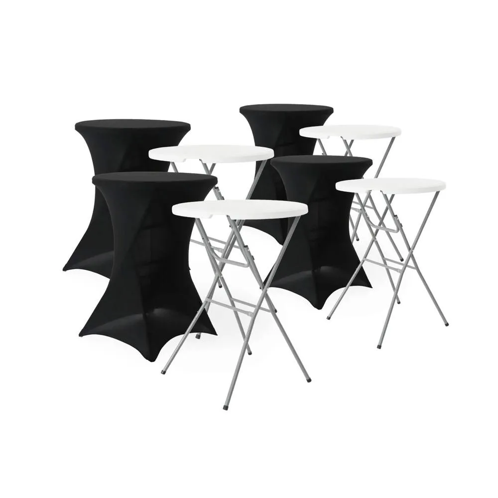 sweeek Folding steel high reception table with protective cover (set of 4) in Black 1