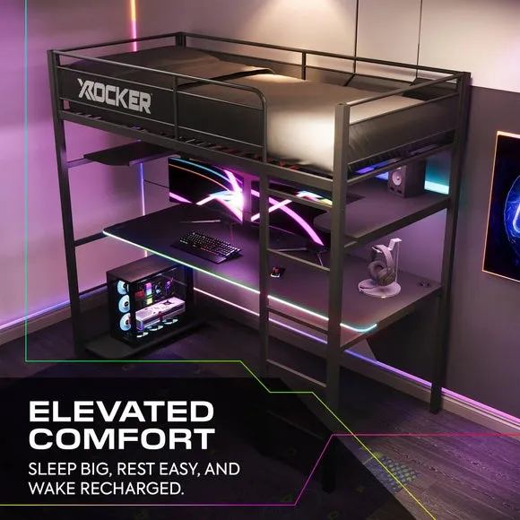 X Rocker BattleBunk Gaming High Sleeper Bed with Desk 6