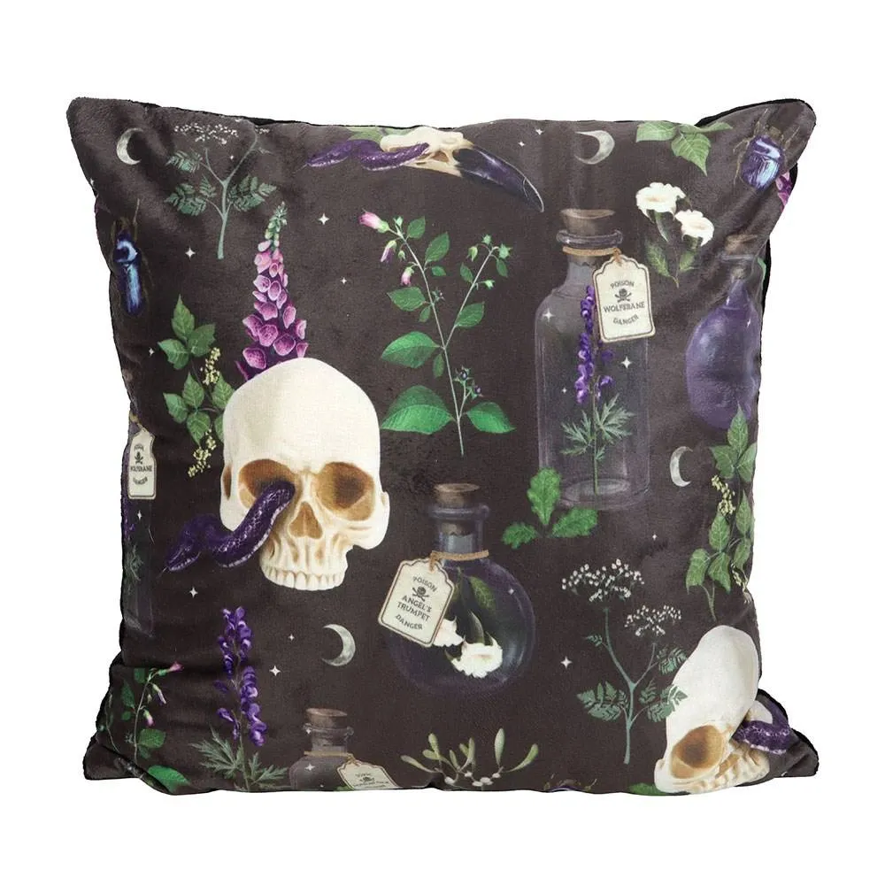 Something Different Square Venom & Vines Cushion in Black