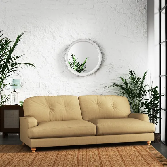 Martha Slub Faux Linen 4 Seater Sofa 2