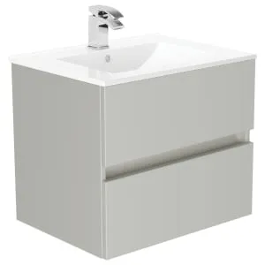 Newland Pearl Basin Suspended Double Drawer Unit - 600mm