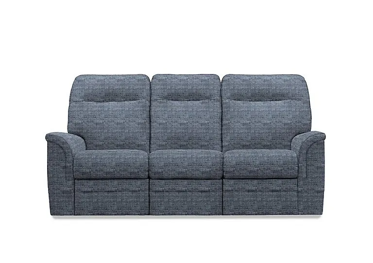 Hudson 23 Fabric 3 Seater Recliner Sofa with Headrests and Power Lumbar - Dash Blue