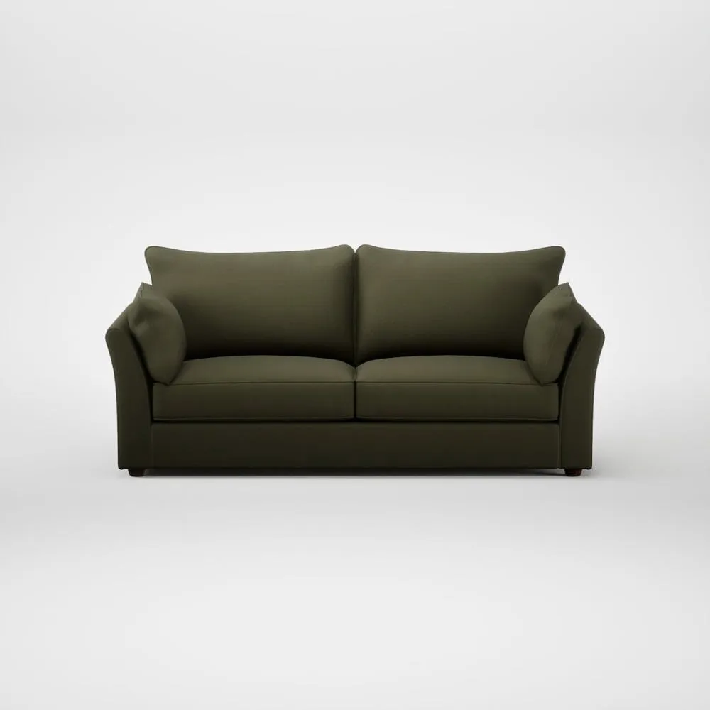 Heal's Tailor 4 Seater Sofa Smart Cotton Linen Myrtle Walnut Stained Feet 1