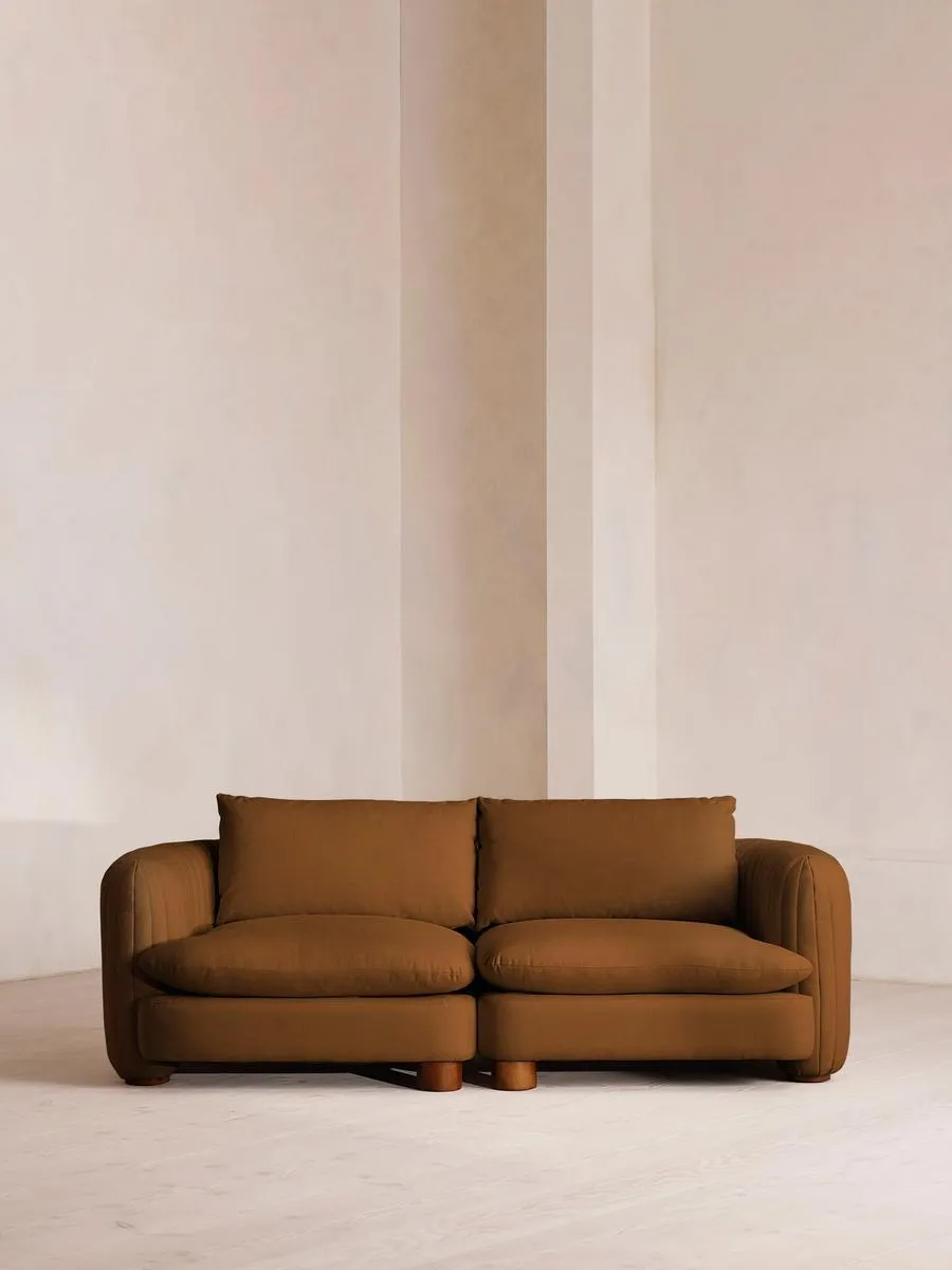 Vivienne Deeper Sit Modular Sofa, Three Seater, Linen, Terracotta