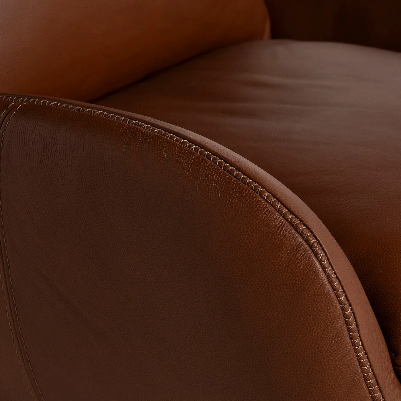 Uma Swivel Armchair, Brown Leather | Barker & Stonehouse 5