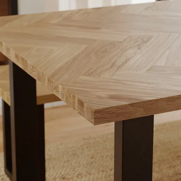 Shelton 4 Seater Dining Table with 2 Benches 3