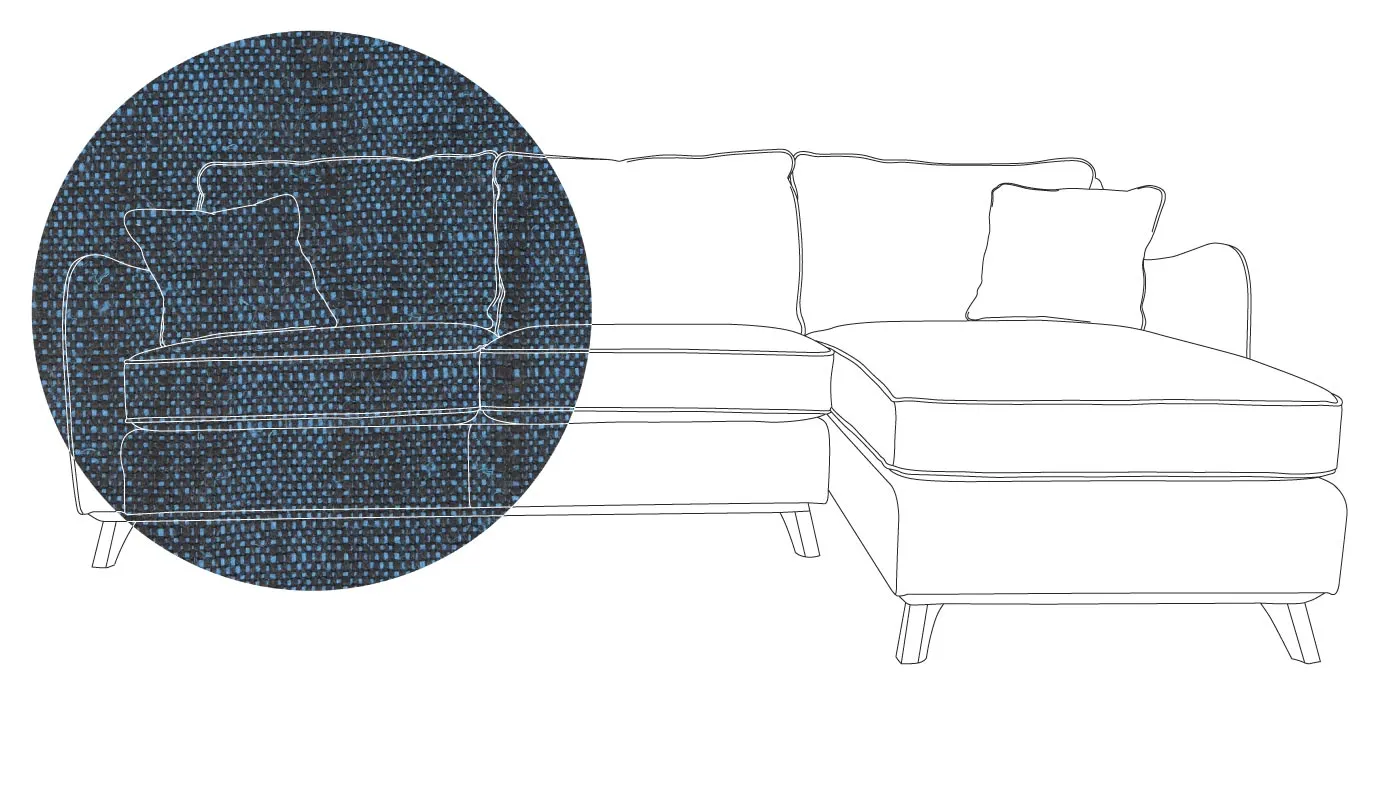 Heal's Ravello Right Hand Corner Sofa Broad Weave Lagoon