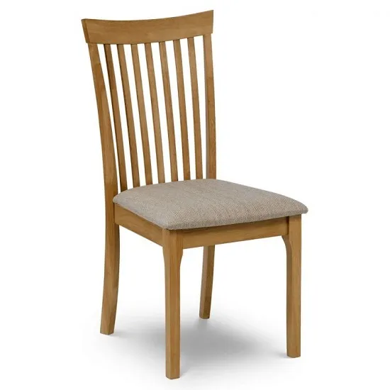 Lino Wooden Dining Chair With Fabric Seat In Oak Lacquer