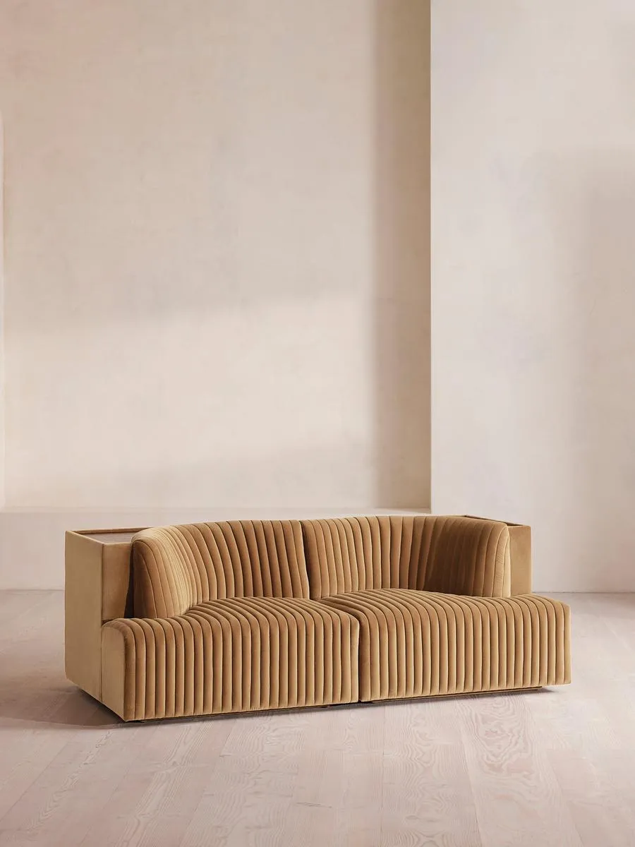 Hamish Modular Sofa, Three Seater, Velvet, Camel