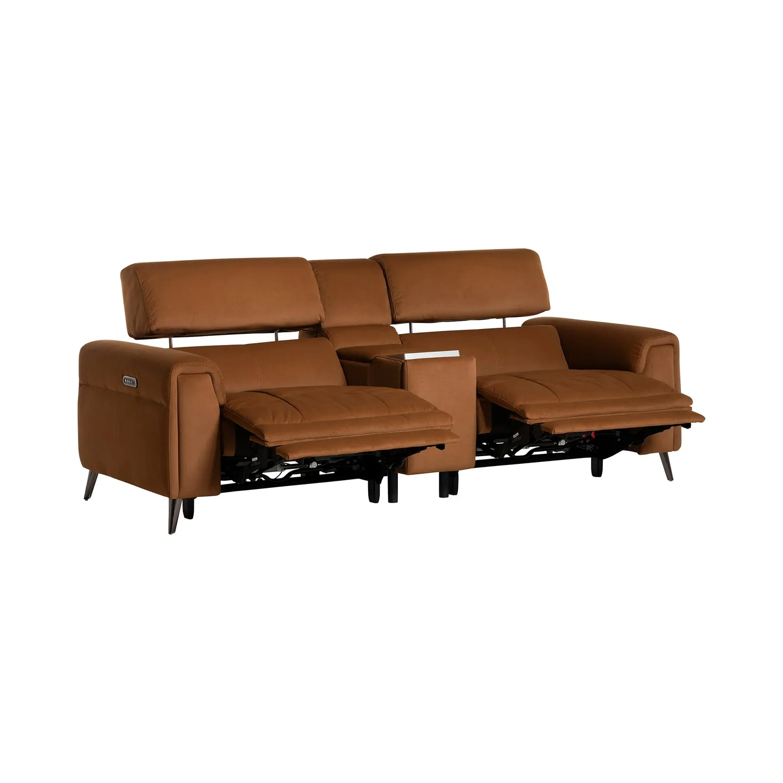 Kerren 2.5 Seater Power Recliner Recliner Sofa, Orange Fabric | Barker & Stonehouse 4