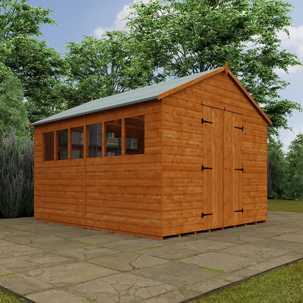 Buttercup Farm 12 x 10 Feet Xl Workshop 12mm Shed - L355 x W295 x H268.5 cm in Burnt Orange 3