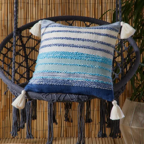 Grayson Outdoor Striped Square Filled Cushion 1