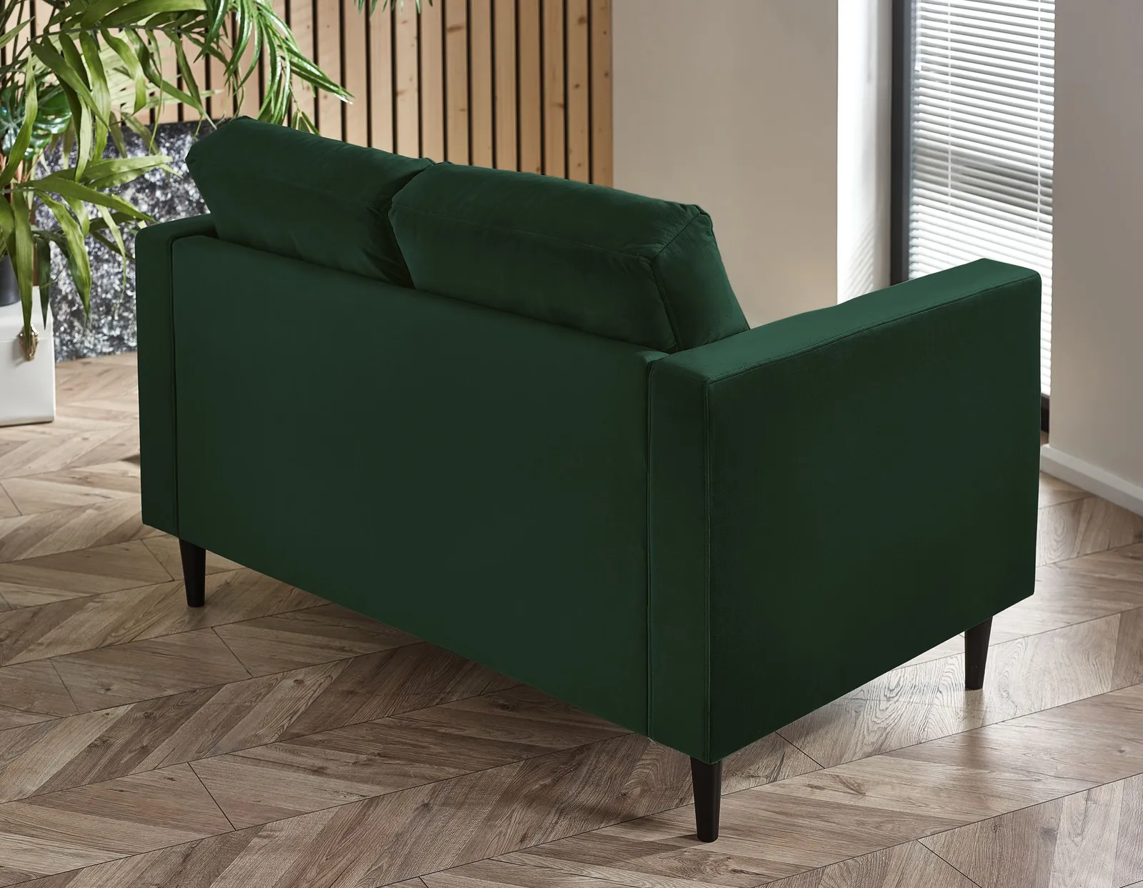 FurnitureboxUK Jade 2-Seater Soft Touch Velvet Sofa With Solid Wood Frame in Emerald 4
