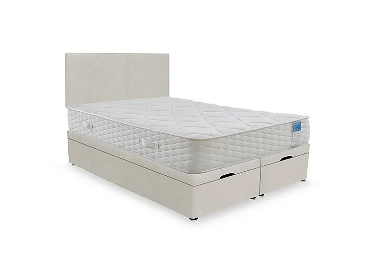 Memory Plus End Lift Ottoman Divan Set - Super King - Plush Ecru