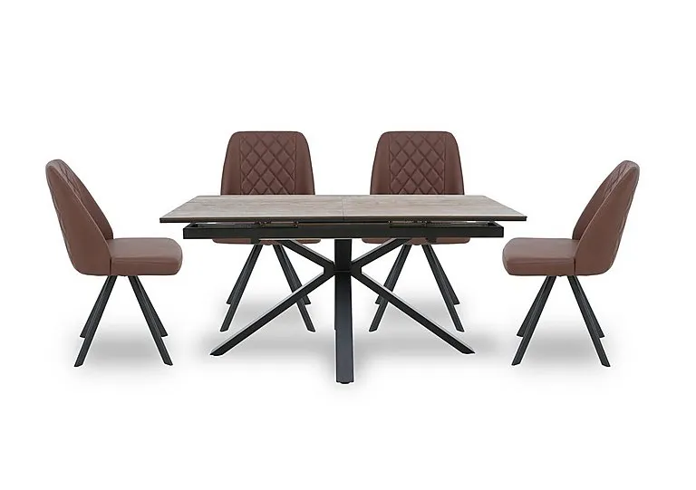 Jupiter Pop Up Extending Dining Table and 4 Swivel Chairs