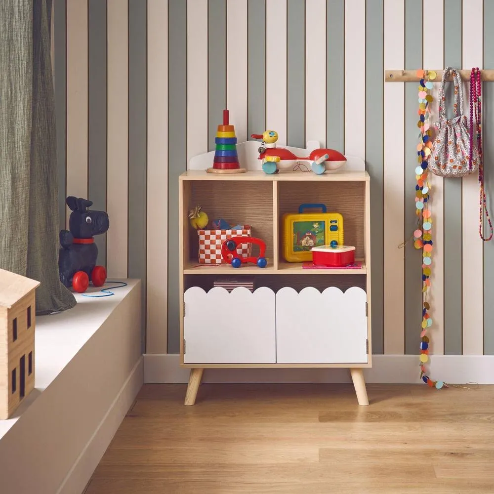 sweeek 2-shelf 2-door Bookcase in White 1
