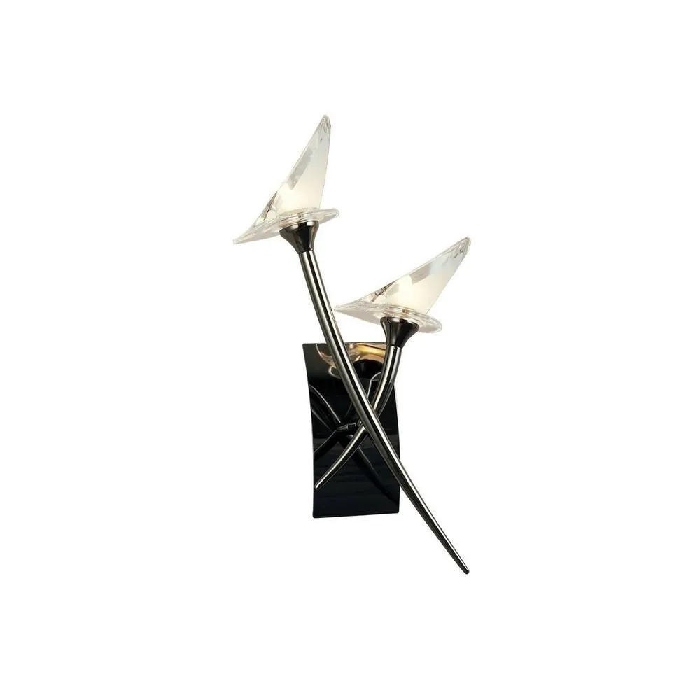 Netlighting Flavia Wall Lamp Switched 2 Light G9 Black Chrome
