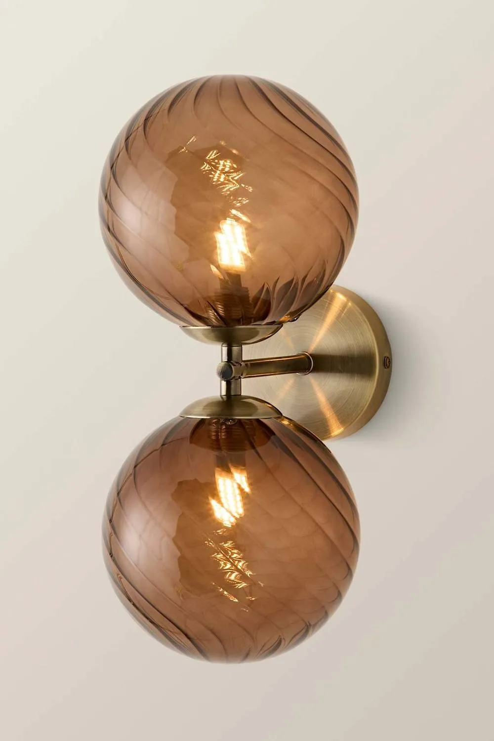 ValueLights Sydney 2 Way Up Down Glass Swirl Shades Wall Light in Bronze 3
