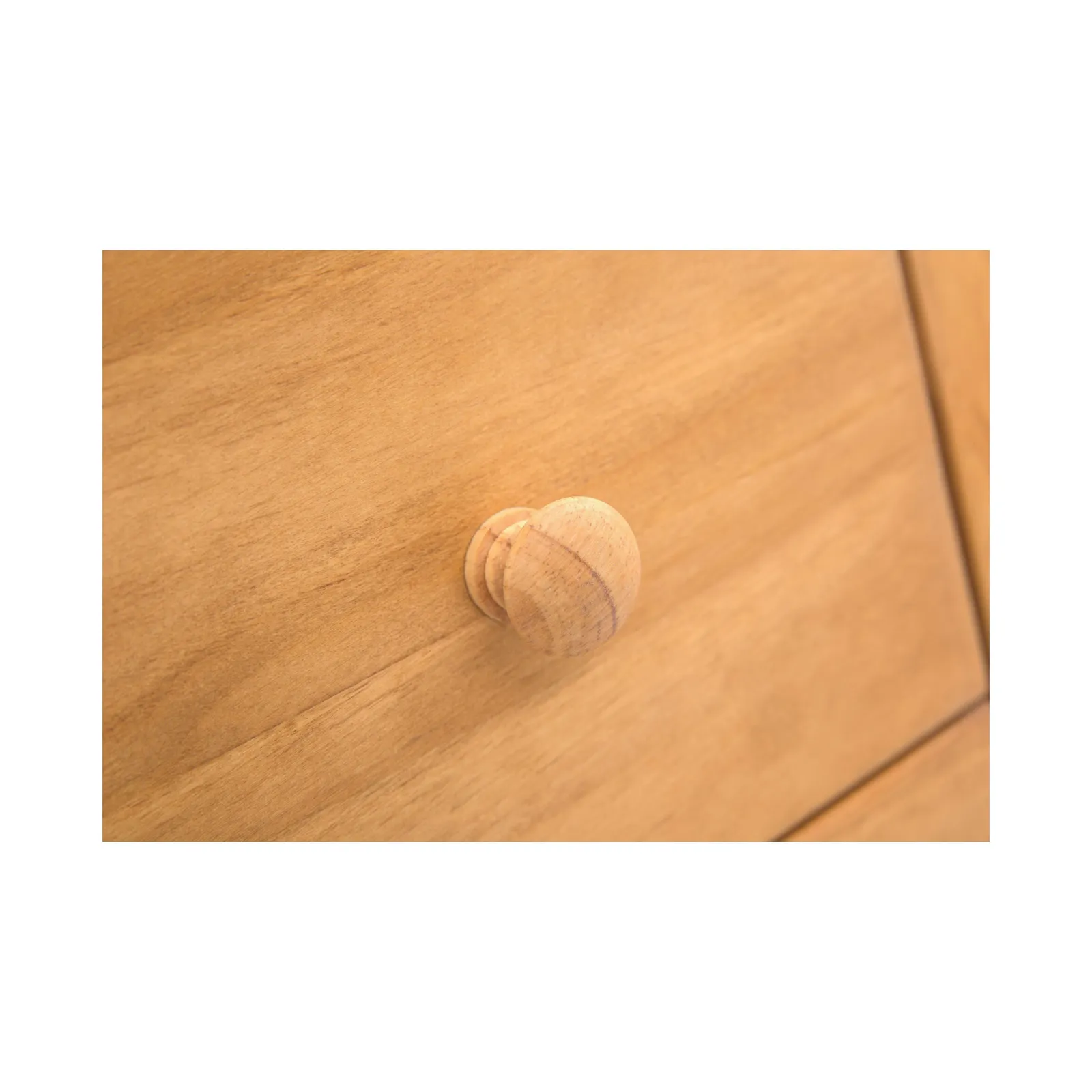 Cabinet Bits Lugo 3 Drawer Desk - Dressing Table Wood Knob in Light Brown 5