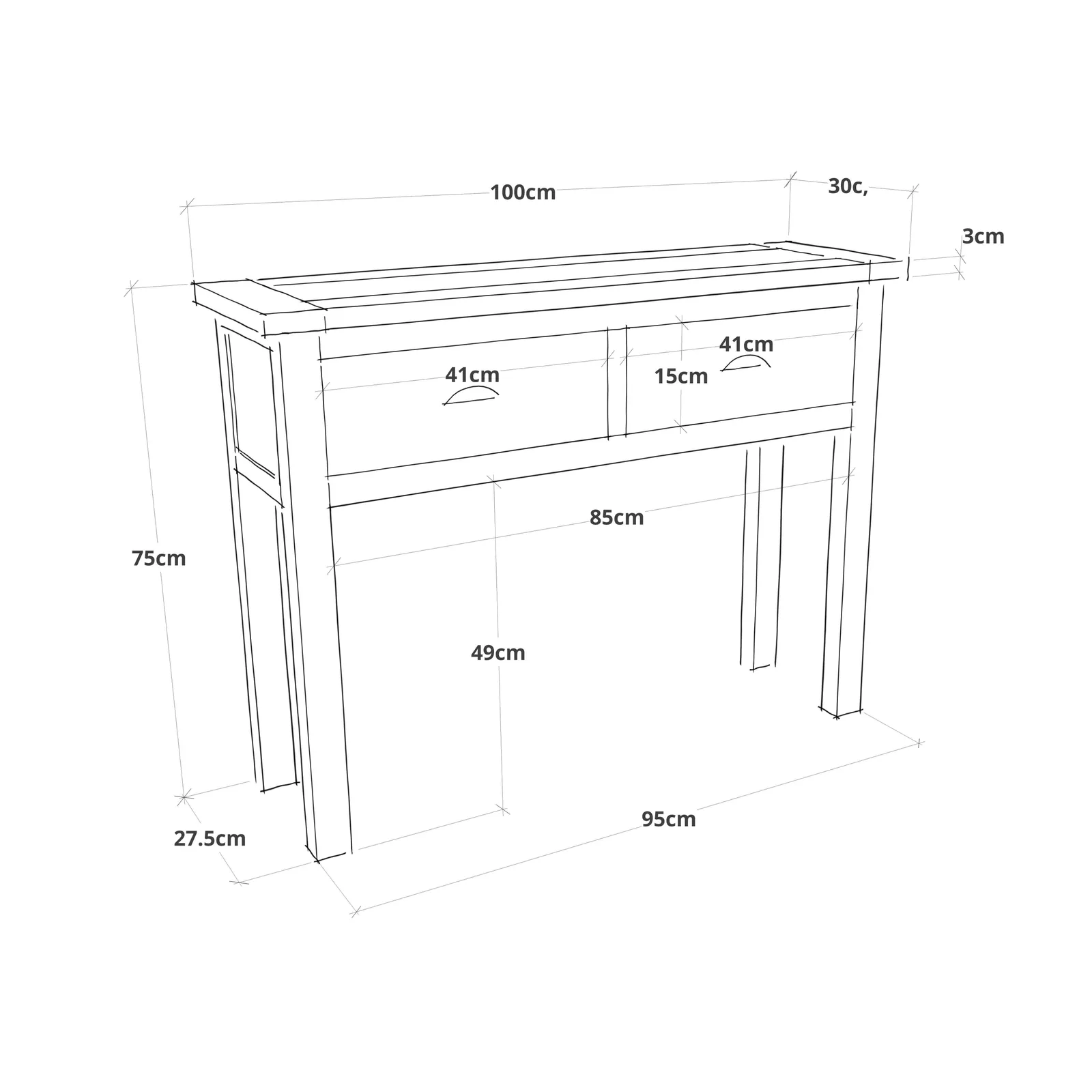 Cabinet Bits Lovere Off-White 2 Drawer Console Table Satin Chrome Cup 6