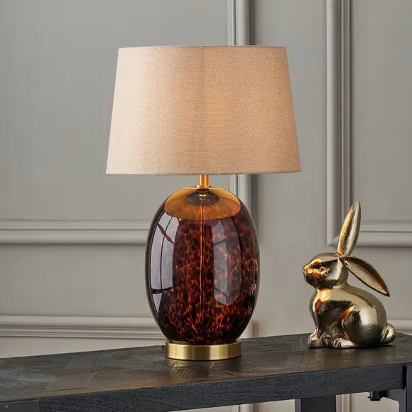Return - Lucien Tortoiseshell Glass Tall Table Lamp