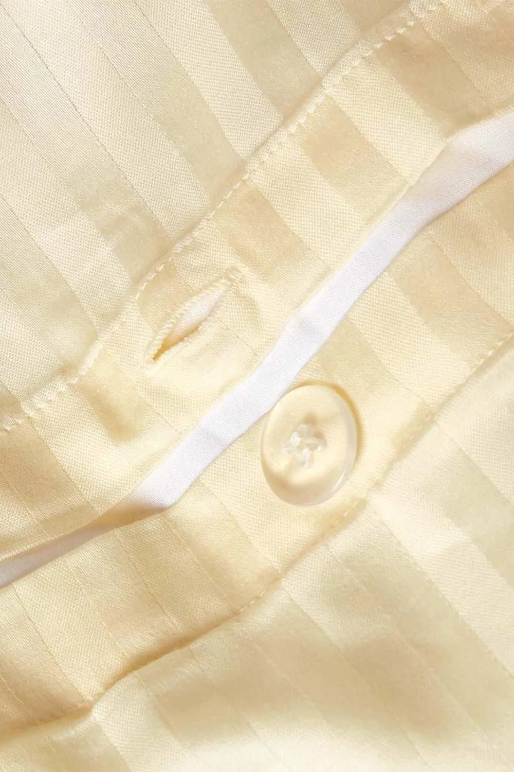Homescapes Cotton Stripe Cot Bed Duvet Cover Set 330 Thread Count in Yellow 4
