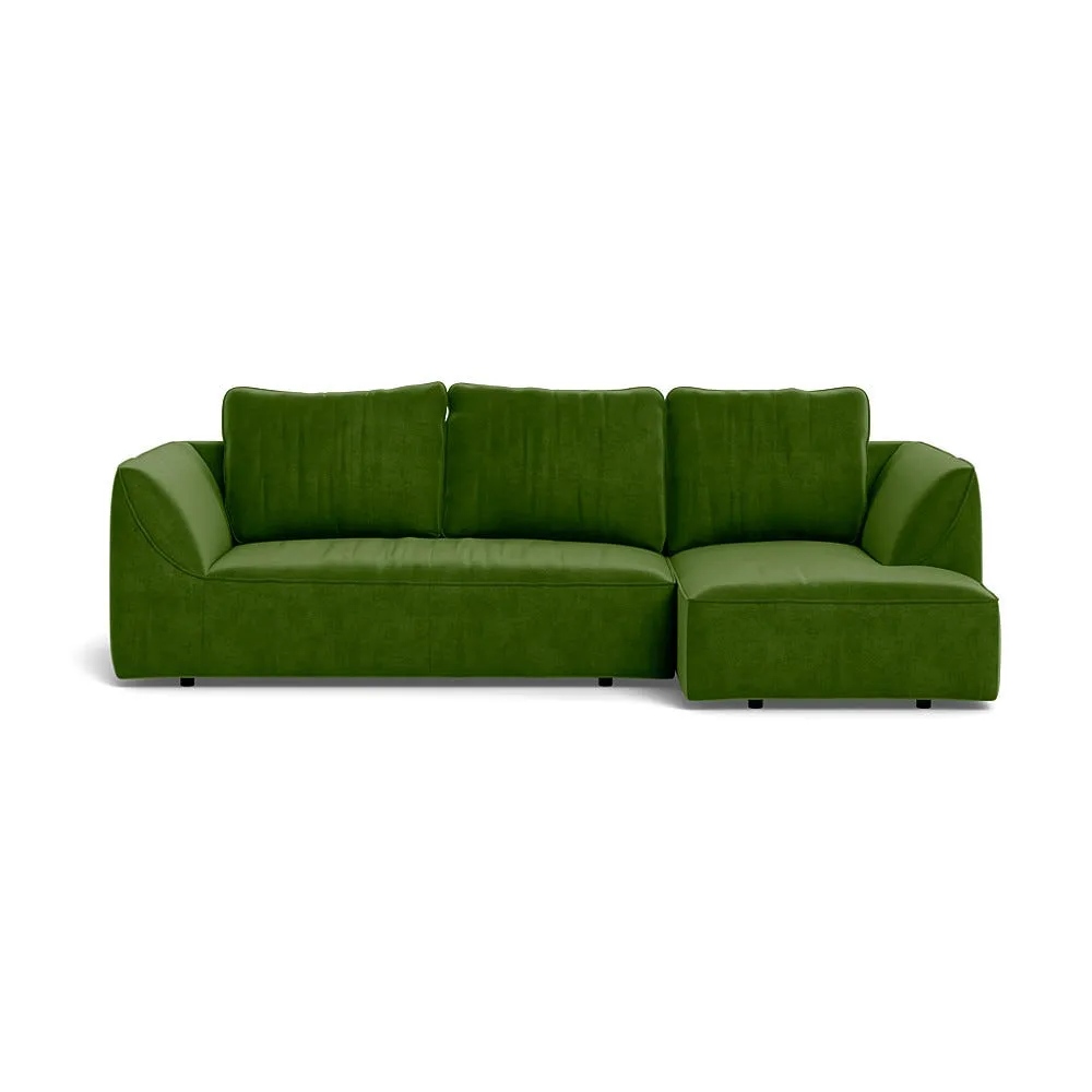 Heal's Morven Right Hand Facing Corner Chaise Sofa Smart Luxe Velvet Grass 1