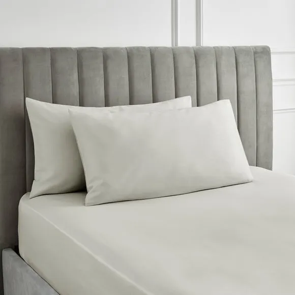 Hotel 230 Thread Count 100% Cotton Sateen Large Standard Pillowcase Pair