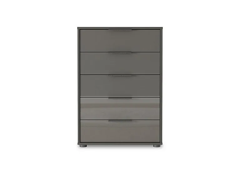 Instinct 60cm 5 Drawer Glass Chest - Bedroom Furniture - In Time for Christmas