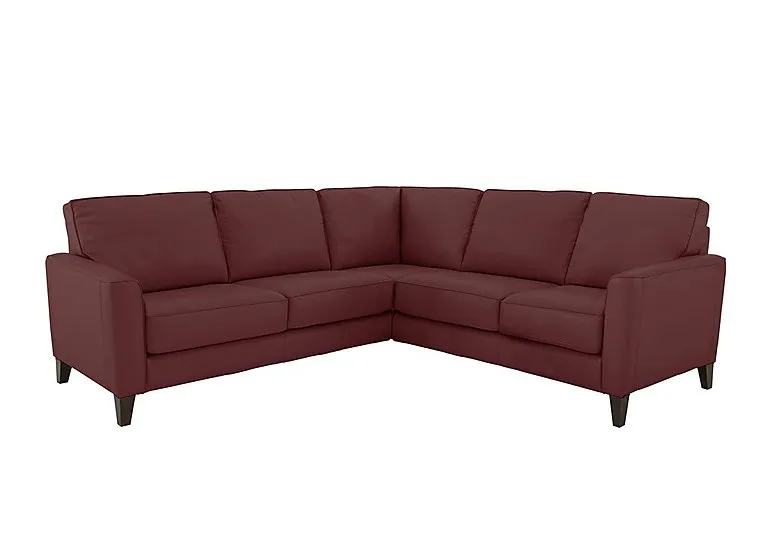 Brondby Large Leather Corner Sofa - BV Deep Red